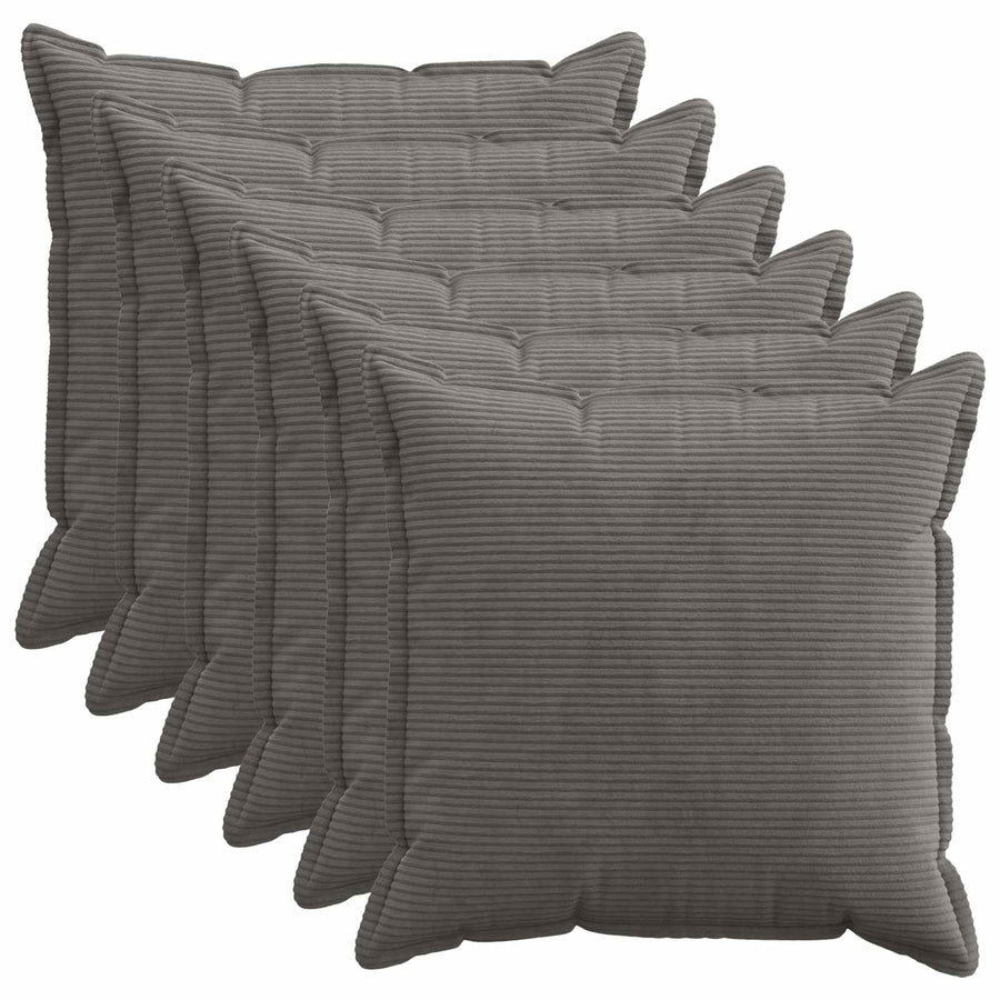 Kussensloop 6 st HOUTEN Donkergrijs 80 x 80 cm corduroy
