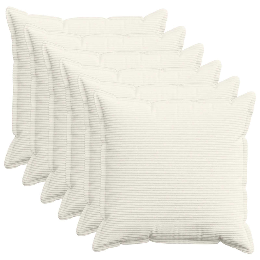 Kussensloop 6 st HOUTEN Crèmekleurig 80 x 80 cm corduroy