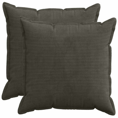 Kussensloop 2 st HOUTEN Antraciet 80 x 80 cm corduroy