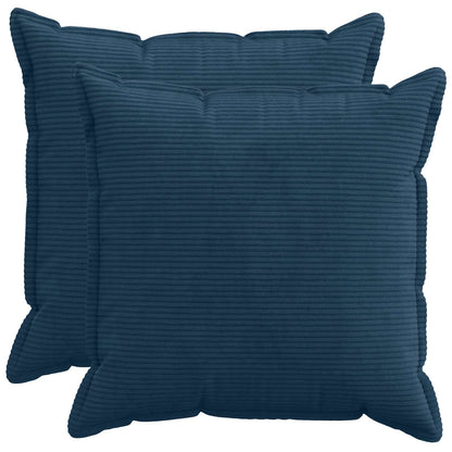 Kussensloop 2 st HOUTEN Marineblauw 80 x 80 cm corduroy