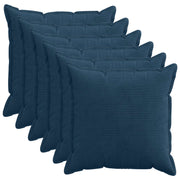 Kussensloop 6 st marineblauw 80x80 cm corduroy