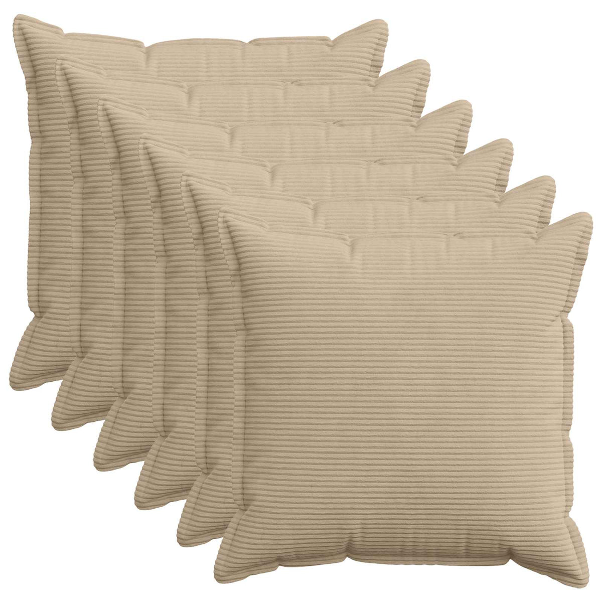 Kussensloop 6 st HOUTEN Taupe 80 x 80 cm corduroy