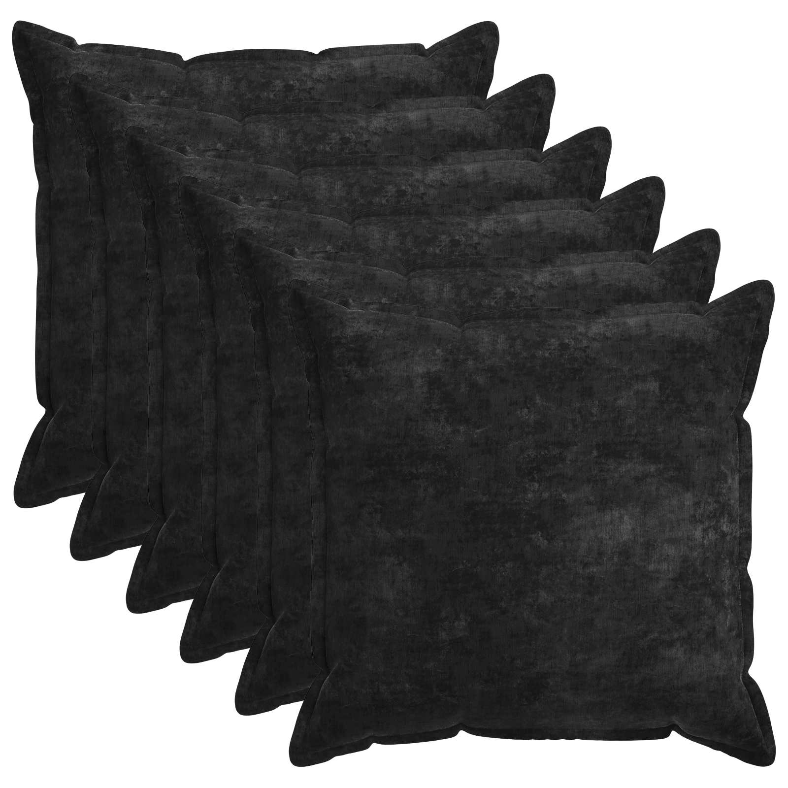 Kussensloop 6 st HOUTEN Antraciet 80 x 80 cm Chenille Stof