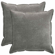 Kussensloop 80 x 80 cm chenille donkergrijs 2 st