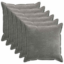 Kussensloop 6 st HOUTEN Donkergrijs 80 x 80 cm Chenille Stof