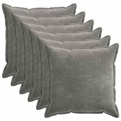 Kussensloop 6 st HOUTEN Donkergrijs 80 x 80 cm Chenille Stof