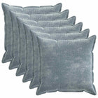 Kussenslopen lichtblauw 80x80 cm chenille 6 stuks