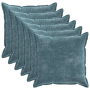 Kussenhoes 80x80 cm blauw chenille (6 stuks)