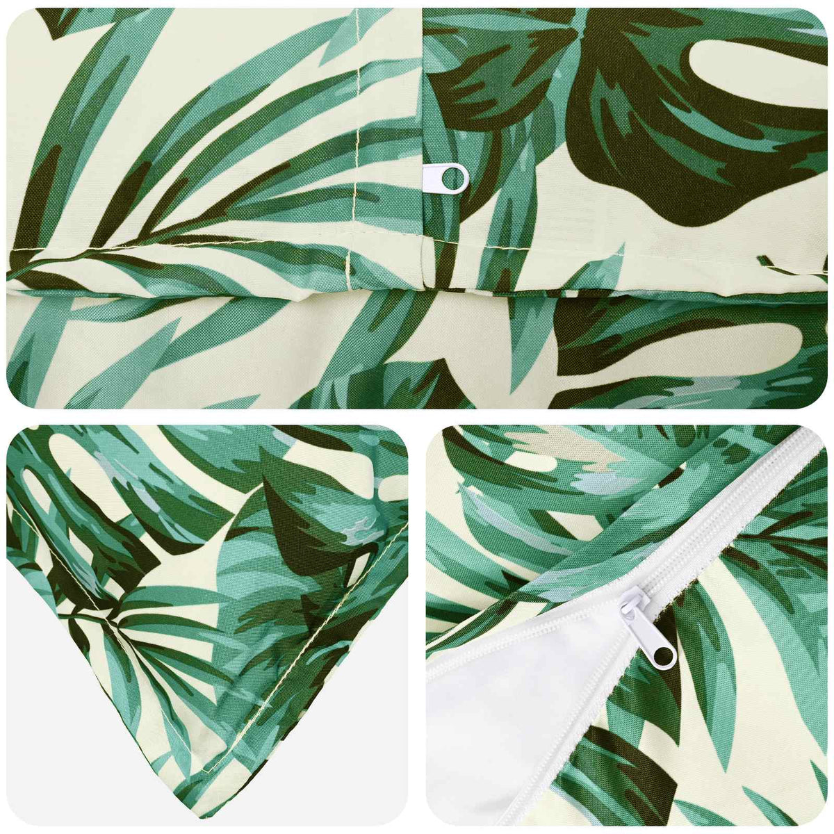 Kussensloop 6 st HOUTEN Bladpatroon 80 x 80 cm Polyester