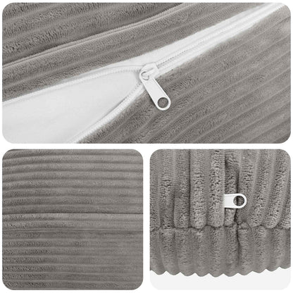 Kussensloop 6 pcs HEERLEN Lichtgrijs Ø 30 cm corduroy