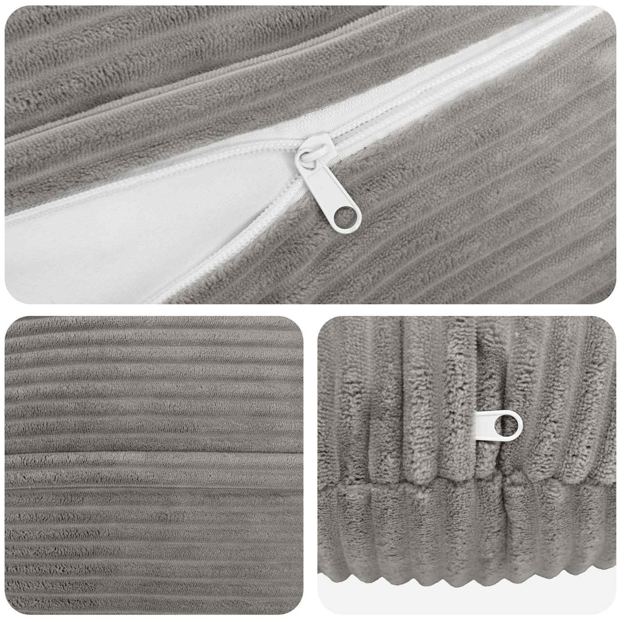 Kussensloop 6 pcs HEERLEN Lichtgrijs Ø 30 cm corduroy