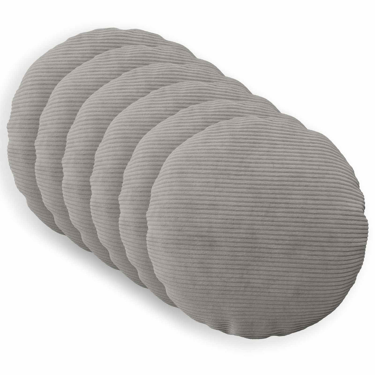 Kussensloop 6 pcs HEERLEN Lichtgrijs Ø 30 cm corduroy