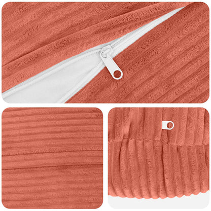 Kussensloop 6 pcs HEERLEN Rood-oranje Ø 30 cm corduroy