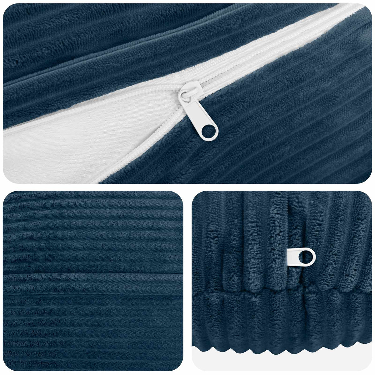Kussensloop 2 pcs HEERLEN Marineblauw Ø 30 cm corduroy