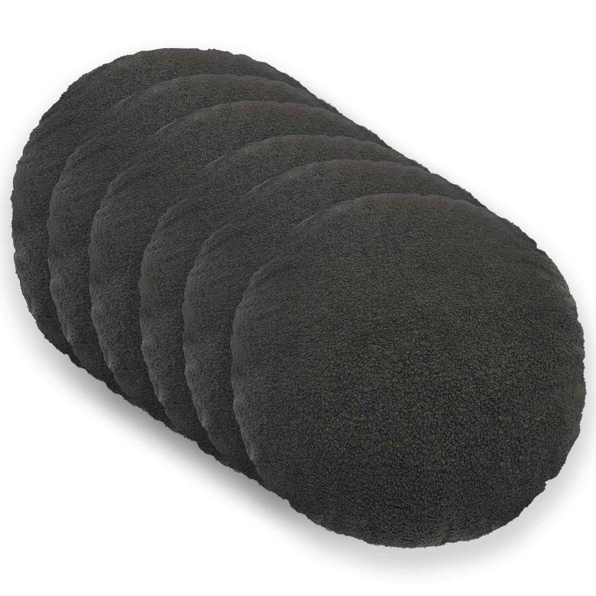Kussensloop 6 pcs HEERLEN Donkergrijs Ø 30 cm Bouclé