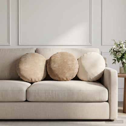 Kussensloop 2 st HEERLEN Taupe Ø 40 cm Chenille Stof
