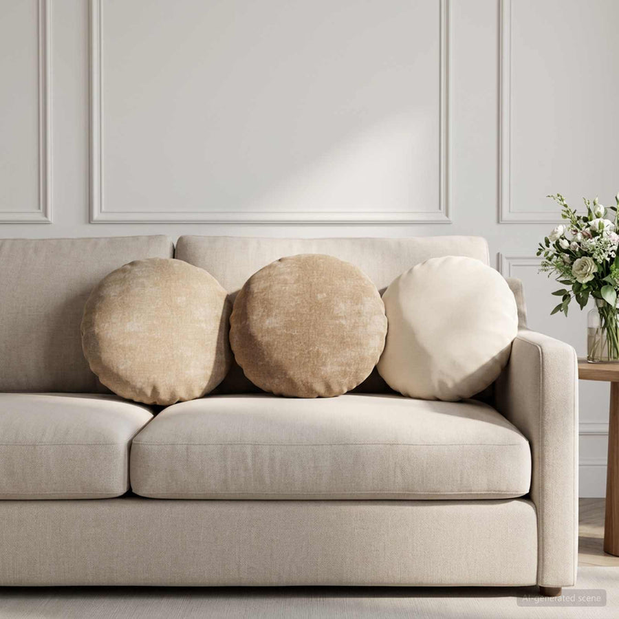 Kussensloop 2 st HEERLEN Taupe Ø 40 cm Chenille Stof