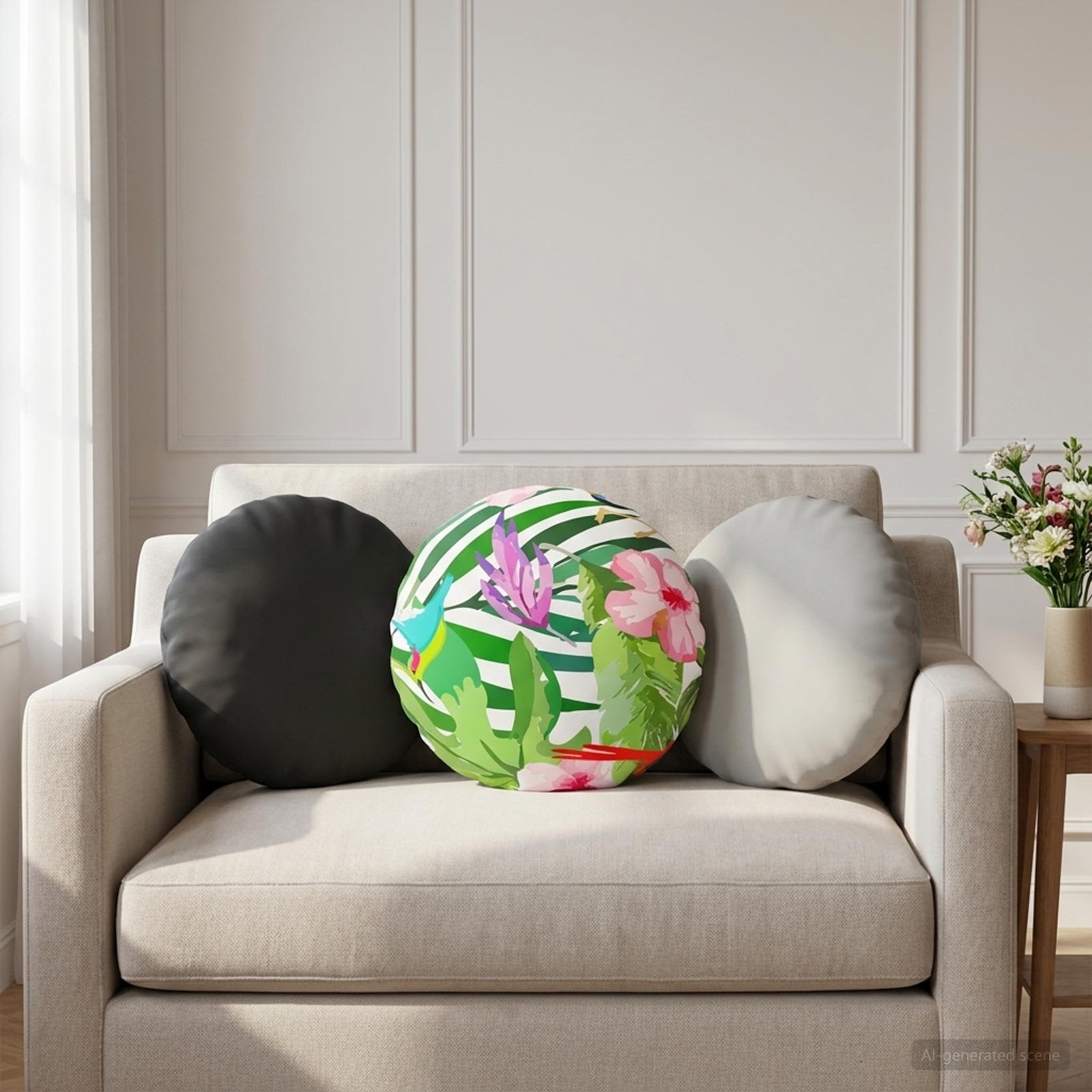 Kussensloop 6 pcs HEERLEN Antraciet Ø 30 cm Polyester