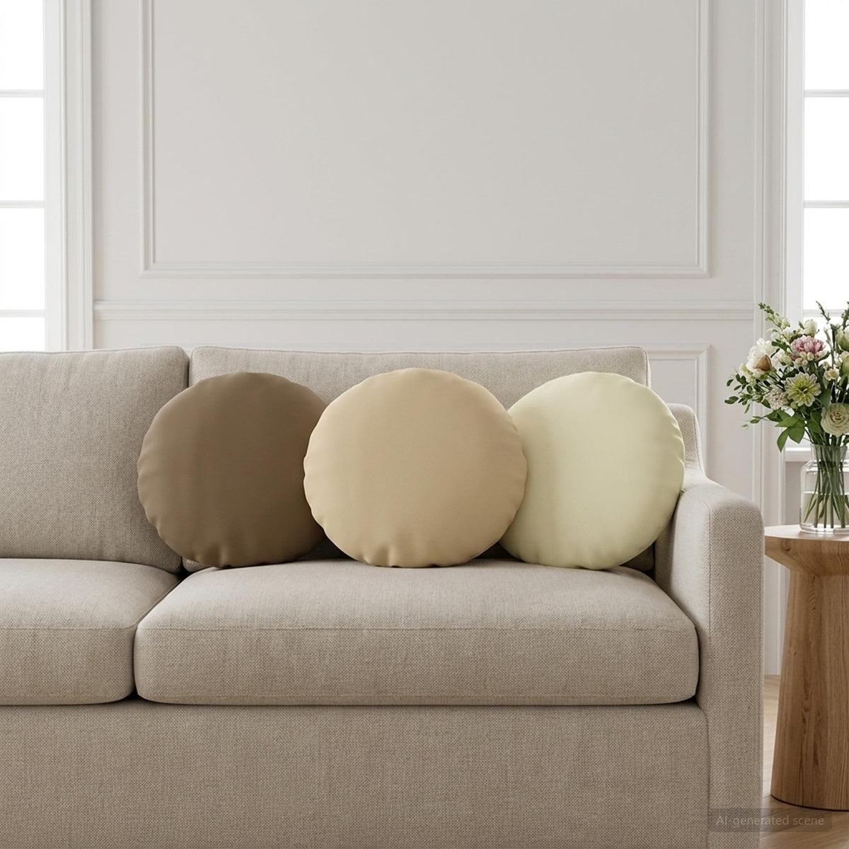 Kussensloop 2 pcs HEERLEN Beige Ø 30 cm Polyester