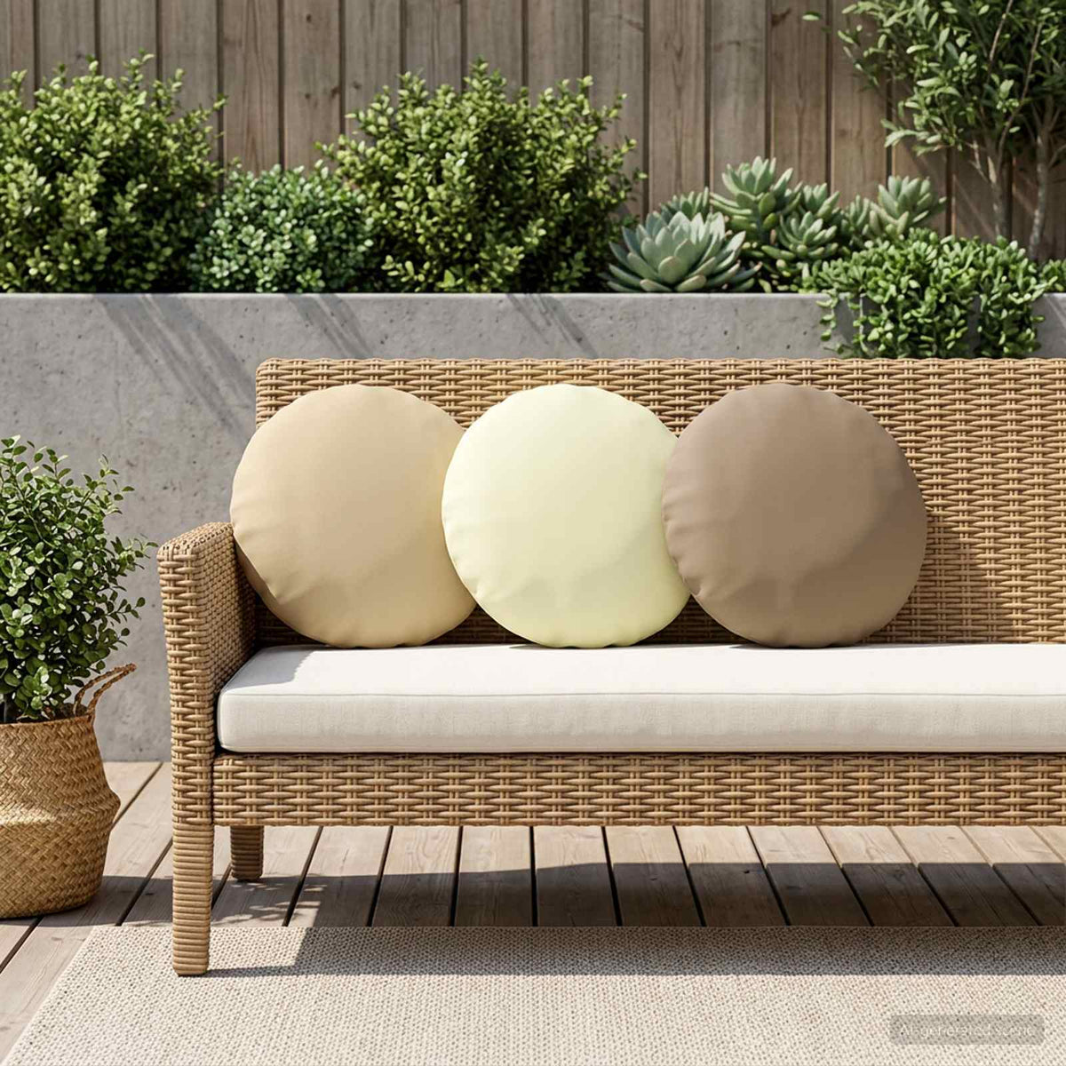 Kussen 2 st HEERLEN Taupe Ø 30 cm Polyester