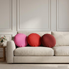 Kussensloop rond 40 cm wijnrood set van 6 polyester