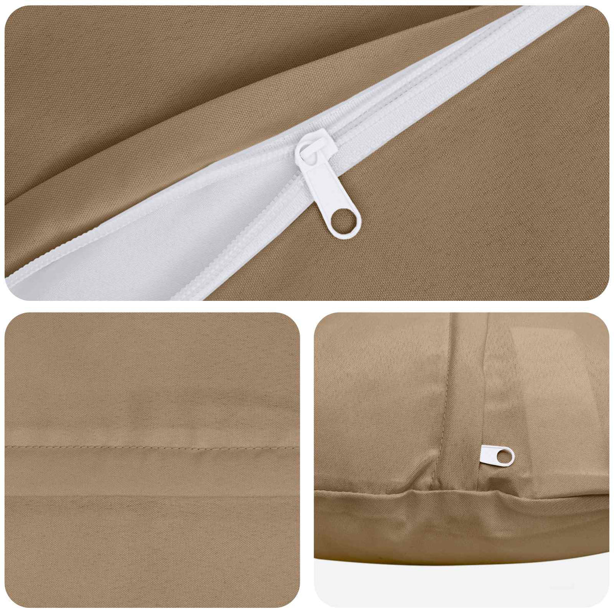 Kussensloop 2 st HEERLEN Taupe Ø 30 cm Polyester
