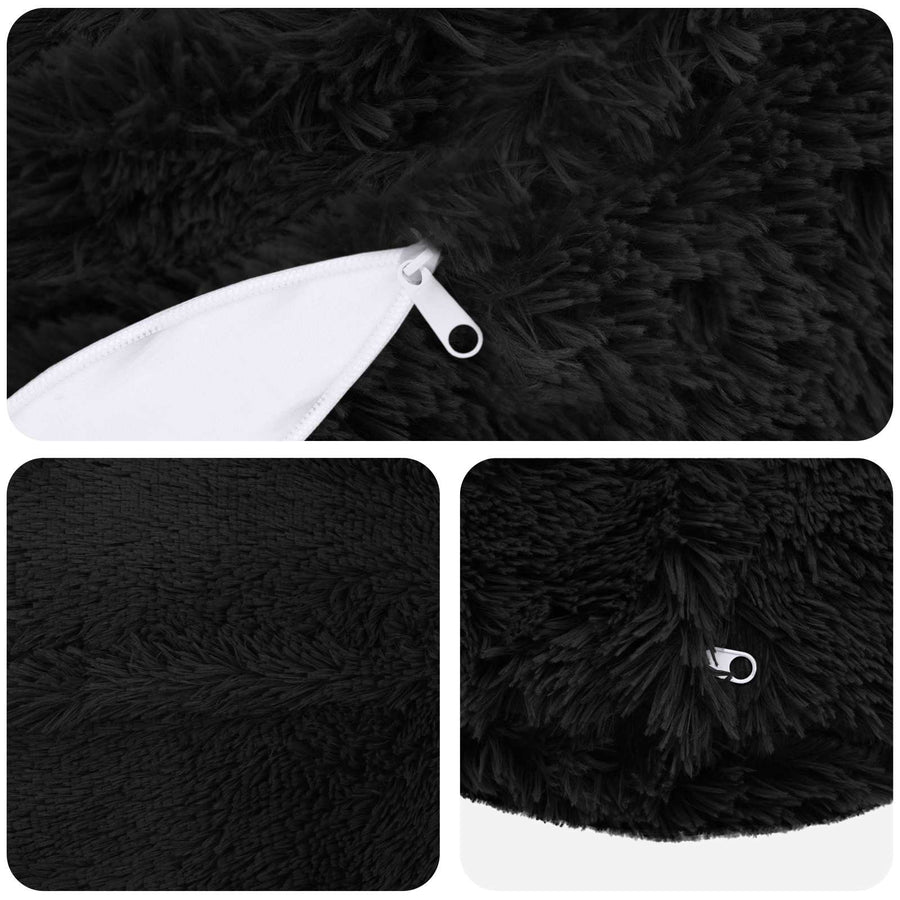 Kussensloop 2 pcs HEERLEN Zwart Ø 30 cm PV Fleece