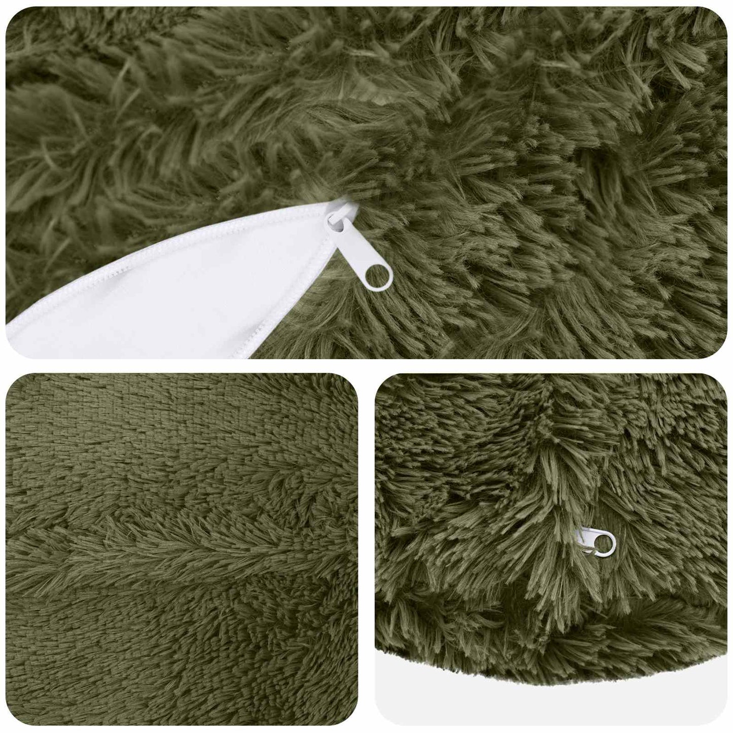 Kussensloop 2 pcs HEERLEN Groen Ø 30 cm PV Fleece
