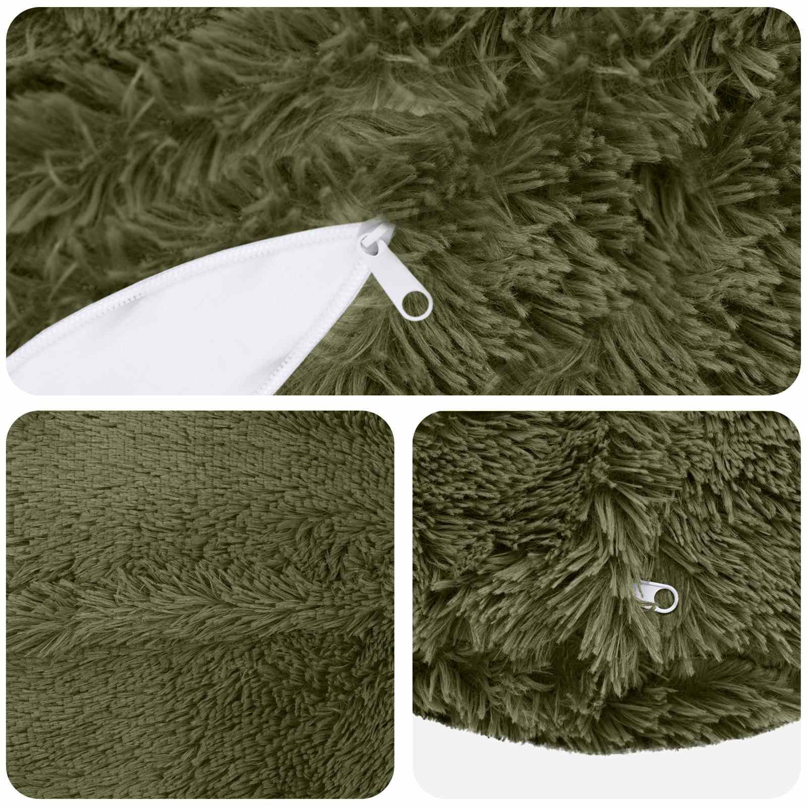 Kussensloop 2 pcs HEERLEN Groen Ø 30 cm PV Fleece