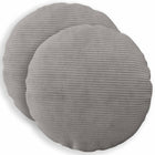 Kussensloop rond 40 cm lichtgrijs corduroy 2 stuks