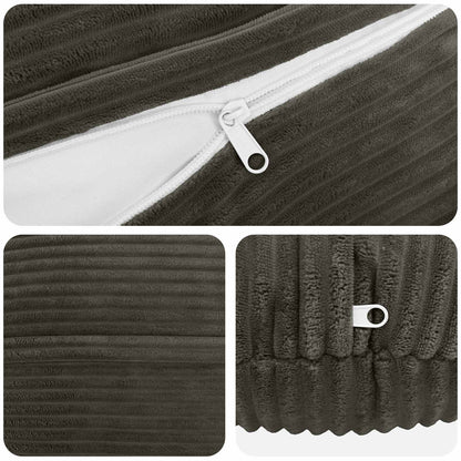 Kussensloop 2 pcs HEERLEN Antracietkleurig Ø 40 cm corduroy