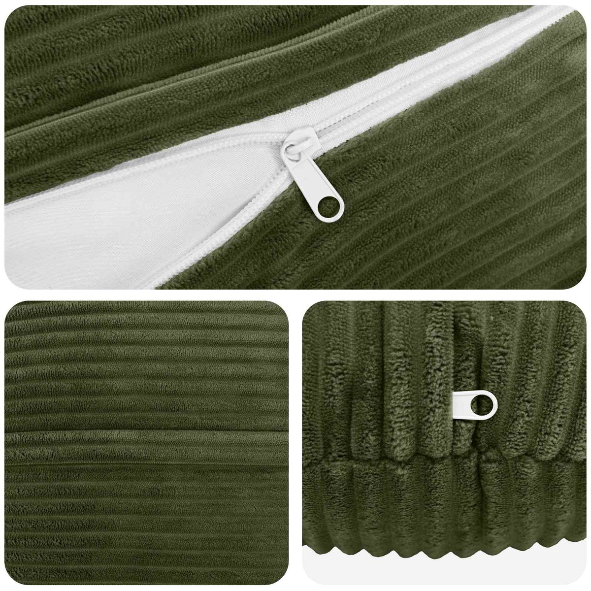 Kussensloop 2 pcs HEERLEN Groen Ø 40 cm corduroy