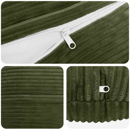 Kussensloop 2 pcs HEERLEN Groen Ø 40 cm corduroy