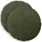 Kussensloop rond 40 cm groen corduroy (2 stuks)