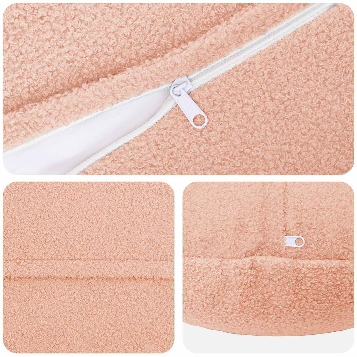Kussensloop 2 pcs HEERLEN Roze Ø 40 cm Bouclé