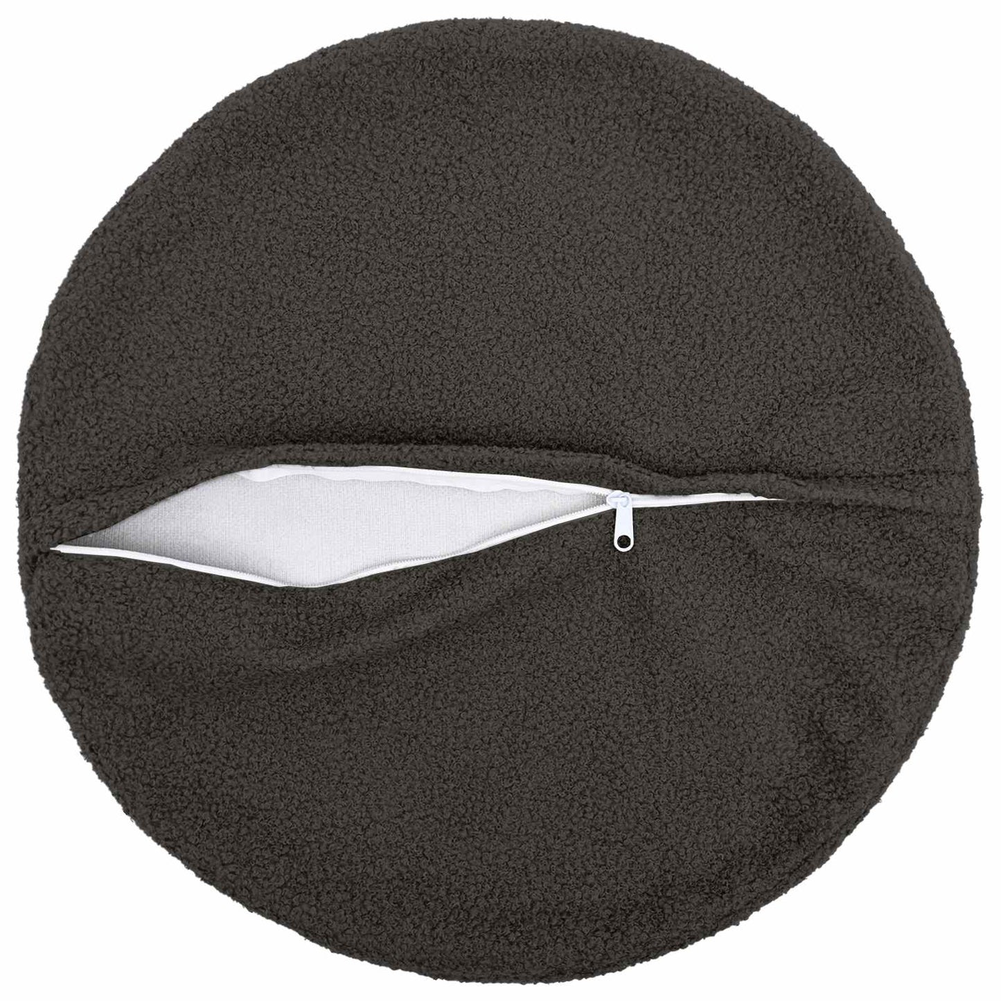 Kussensloop 2 pcs HEERLEN Donkergrijs Ø 40 cm Bouclé
