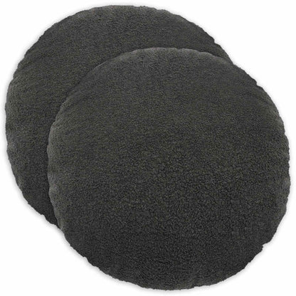 Kussensloop 2 pcs HEERLEN Donkergrijs Ø 40 cm Bouclé