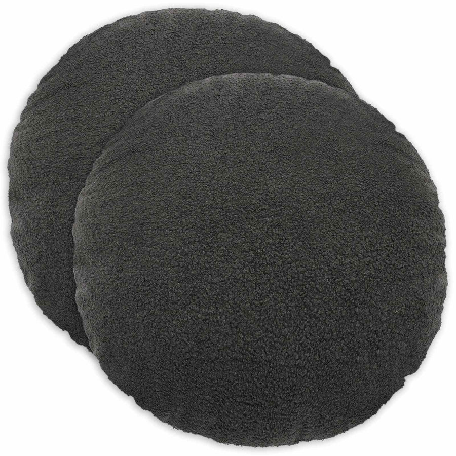 Kussensloop 2 pcs HEERLEN Donkergrijs Ø 40 cm Bouclé
