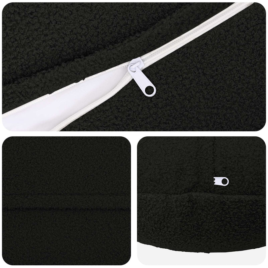 Kussensloop 2 pcs HEERLEN Zwart Ø 40 cm Bouclé