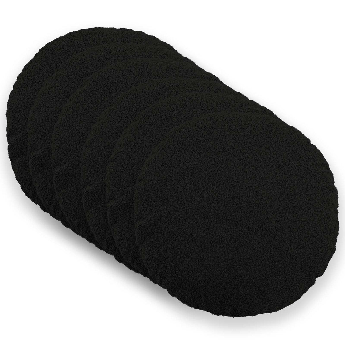 Kussensloop 6 pcs HEERLEN Zwart Ø 40 cm Bouclé