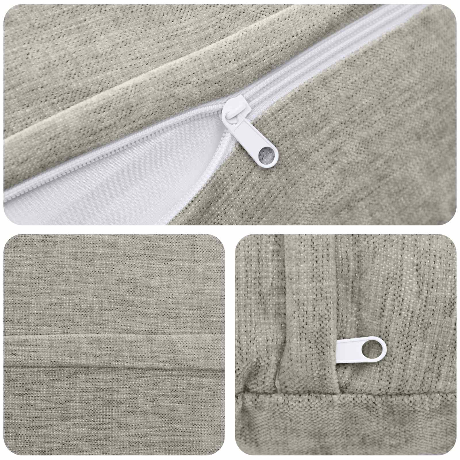 Kussensloop 2 st HEERLEN Lichtgrijs Ø 40 cm Chenille Stof