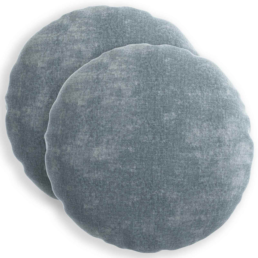 Kussensloop 2 st HEERLEN Lichtblauw Ø 40 cm Chenille Stof