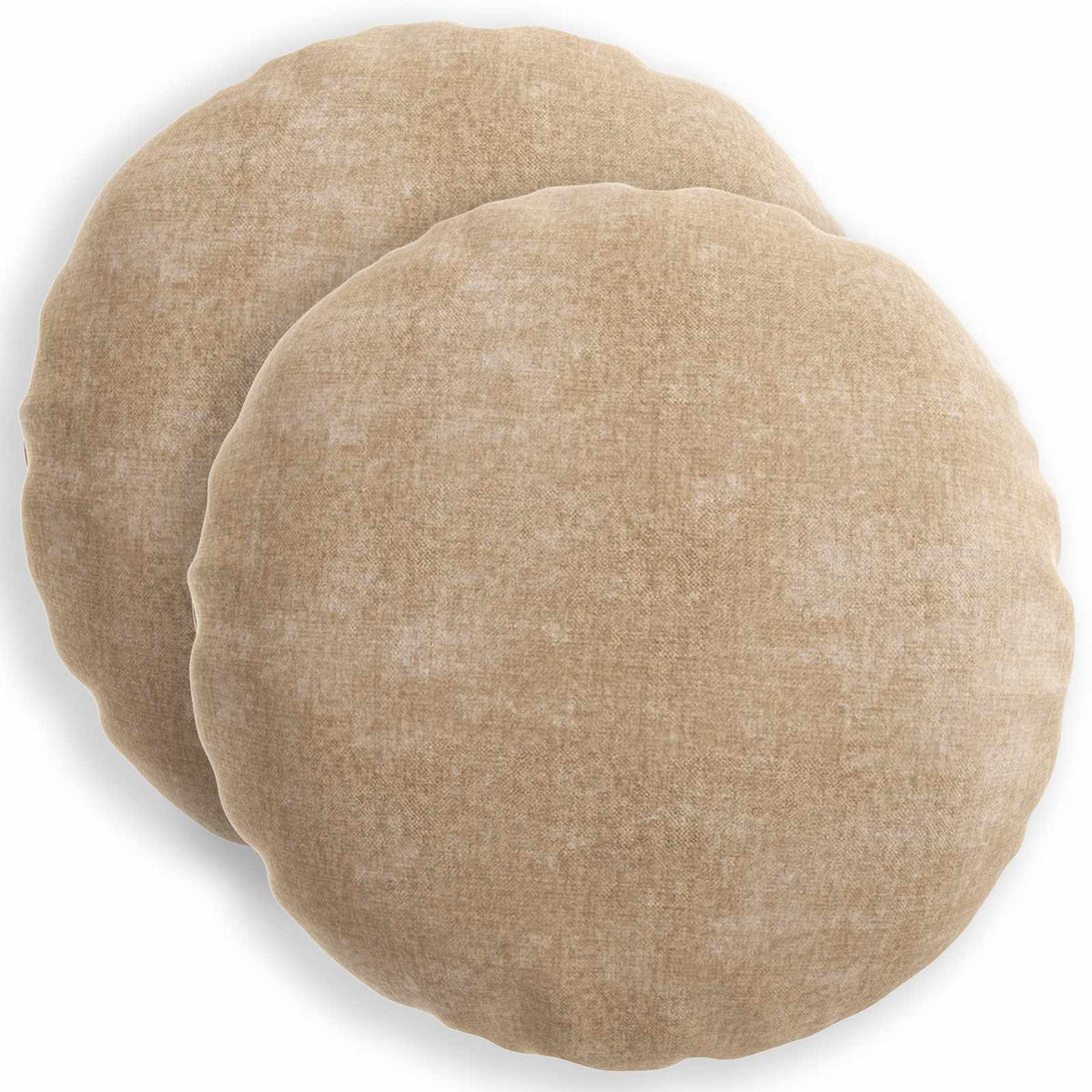 Kussensloop 2 st HEERLEN Taupe Ø 40 cm Chenille Stof