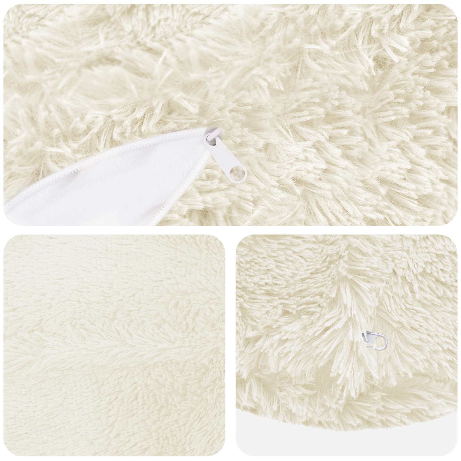 Kussensloop 6 pcs HEERLEN Wit Ø 40 cm PV Fleece