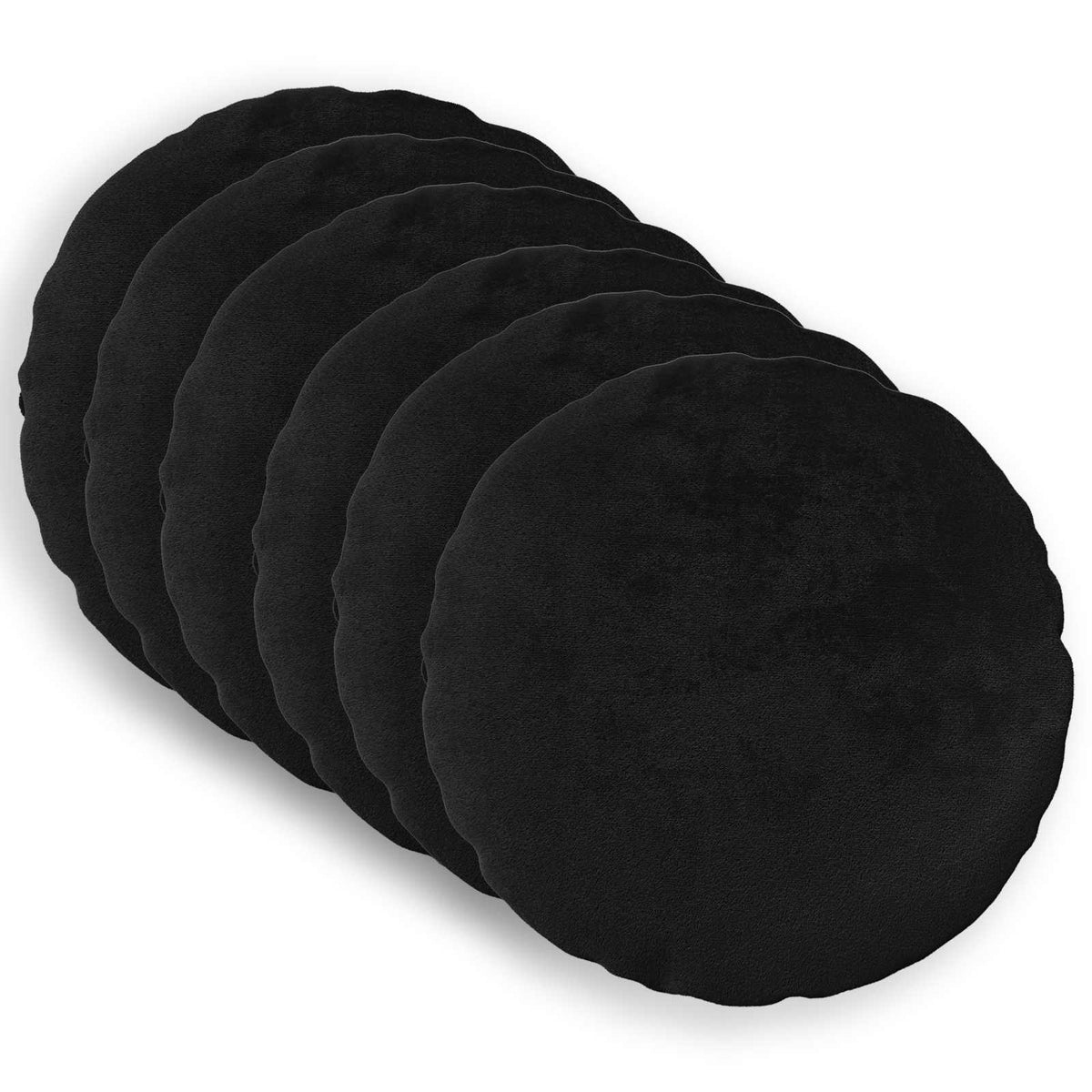 Kussensloop 6 pcs HEERLEN Zwart Ø 40 cm Flanel
