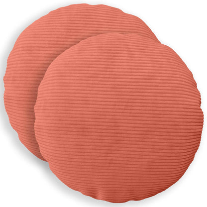 Kussensloop 2 pcs HEERLEN Rood-oranje Ø 50 cm corduroy