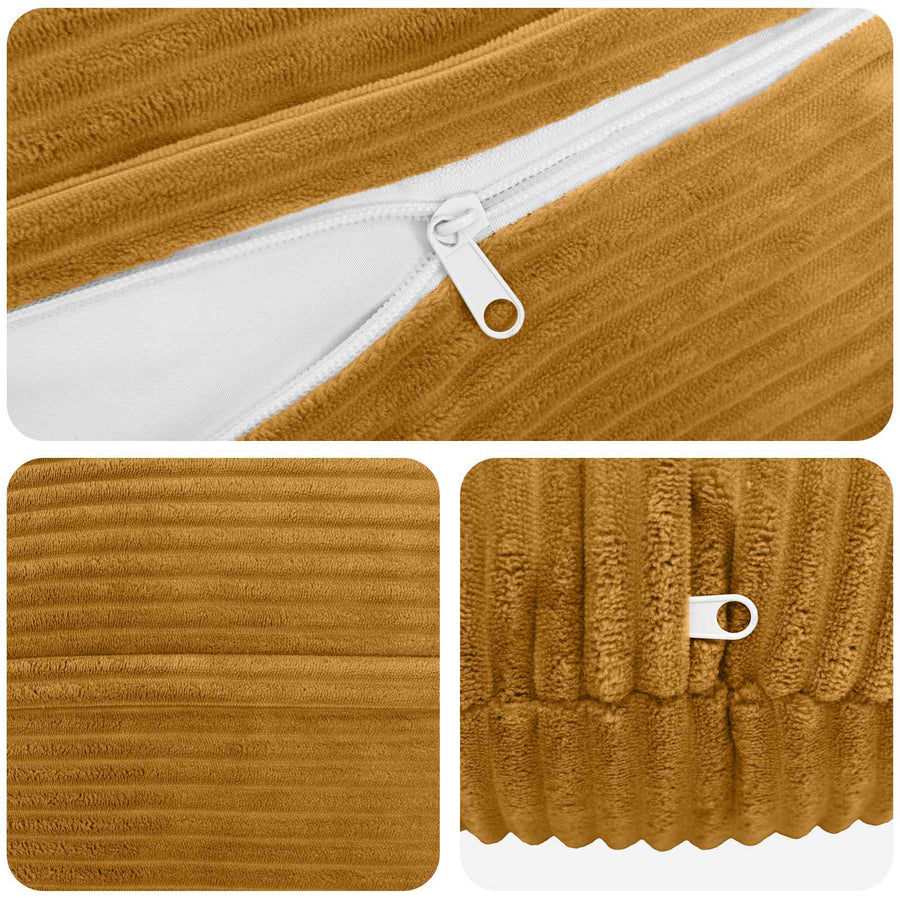 Kussensloop 2 pcs HEERLEN Geel Ø 50 cm corduroy