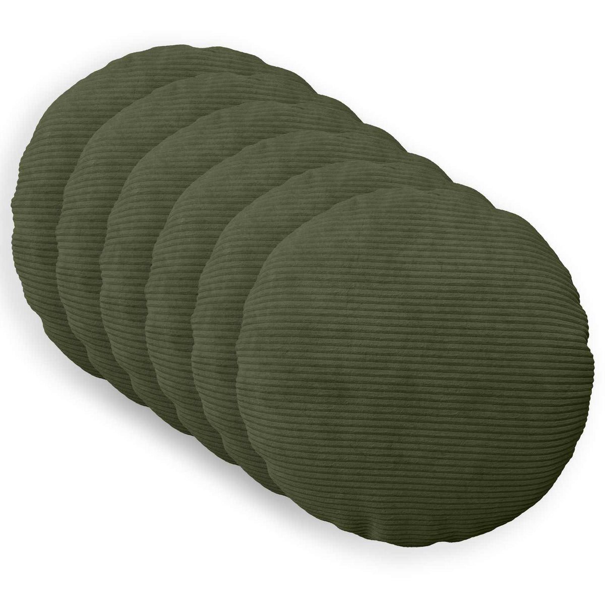 Kussensloop 6 pcs HEERLEN Groen Ø 50 cm corduroy