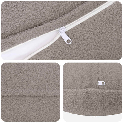 Kussensloop 2 pcs HEERLEN Lichtgrijs Ø 50 cm Bouclé