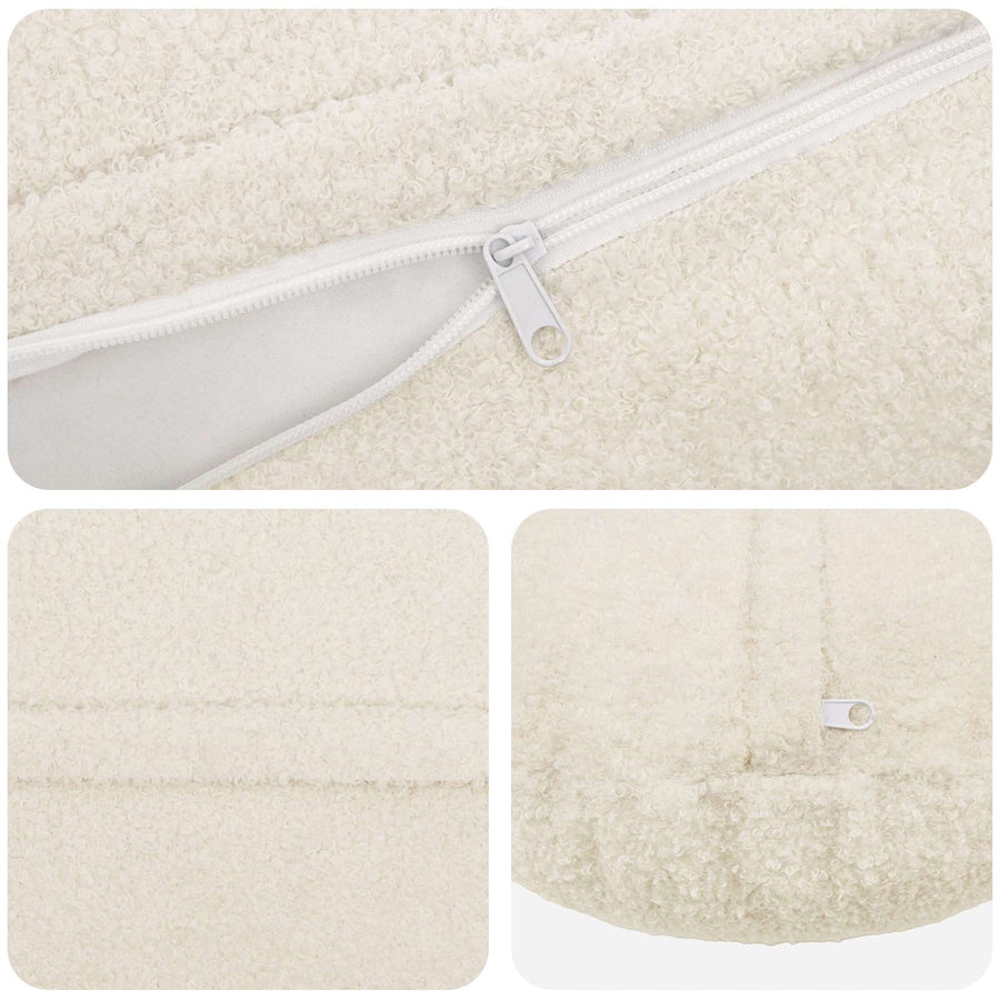 Kussensloop 6 pcs HEERLEN Crèmekleurig Ø 50 cm Bouclé